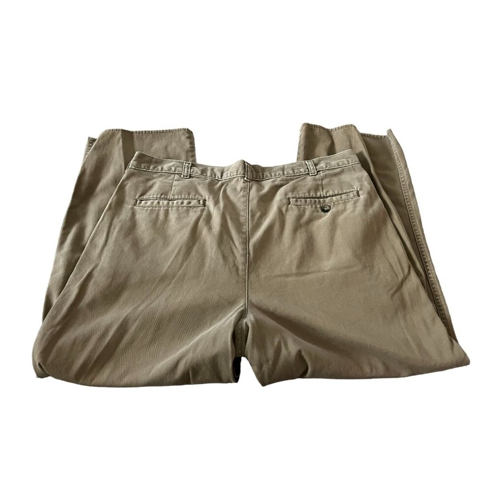 L L Bean Mens Ankle Pants Khaki Size 36x29 Pleated Straight Leg‎ Regular Fit